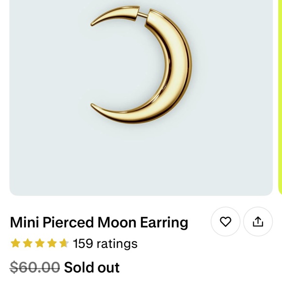 Studio cult Discontinued Gold Crescent Moon earrings NWOT - Picture 6 of 7